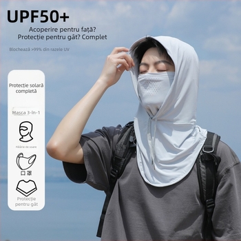 Mască de protecție solară pentru fața completă și gât, unisex, pentru condus și ciclism, respirabilă, subțire, protecție de cap de vară