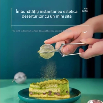 Cernător din oțel inoxidabil cu plasă ultrafină, pentru coacere, pudră de Matcha, cacao și zahăr