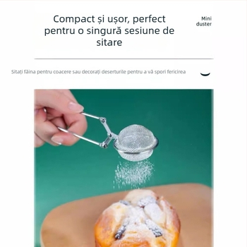 Cernător din oțel inoxidabil cu plasă ultrafină, pentru coacere, pudră de Matcha, cacao și zahăr