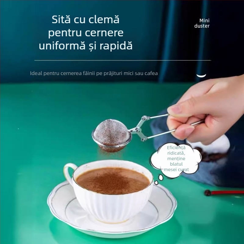 Cernător din oțel inoxidabil cu plasă ultrafină, pentru coacere, pudră de Matcha, cacao și zahăr