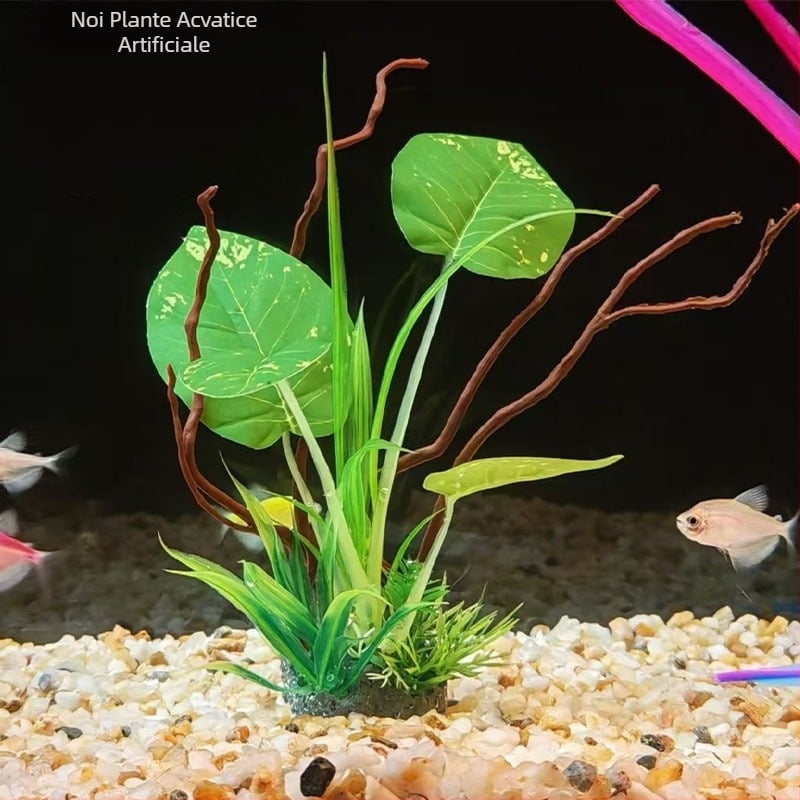 Plante artificiale decorative pentru acvariu și micro-peisaje; ornamente pentru amenajarea acvariului, disponibile în vrac.