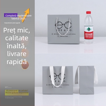 Geantă de hârtie personalizată pentru magazin de ochelari, cu imprimare a logo-ului