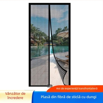 Draperie de ușă cu Velcro, auto-adezivă, fără găuri, curea izolantă termică pentru uși și ferestre din sticlă, translucidă
