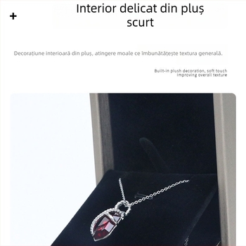 Cutie de depozitare pentru bijuterii din piele PU, finisaj auriu periat, pentru inele, coliere și pandante