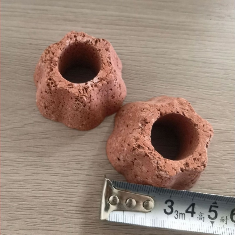 Inel din piatră vulcanică pentru plante acvatice – inel perforat pentru plantare, bază fixă și inel de scufundare pentru decorul acvariului