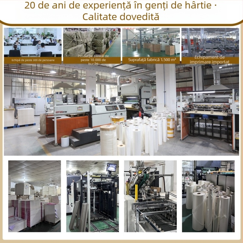 Geantă personalizată de cadouri și cumpărături cu folie aurie, sacoșă din carton alb 250 g pentru magazine de îmbrăcăminte
