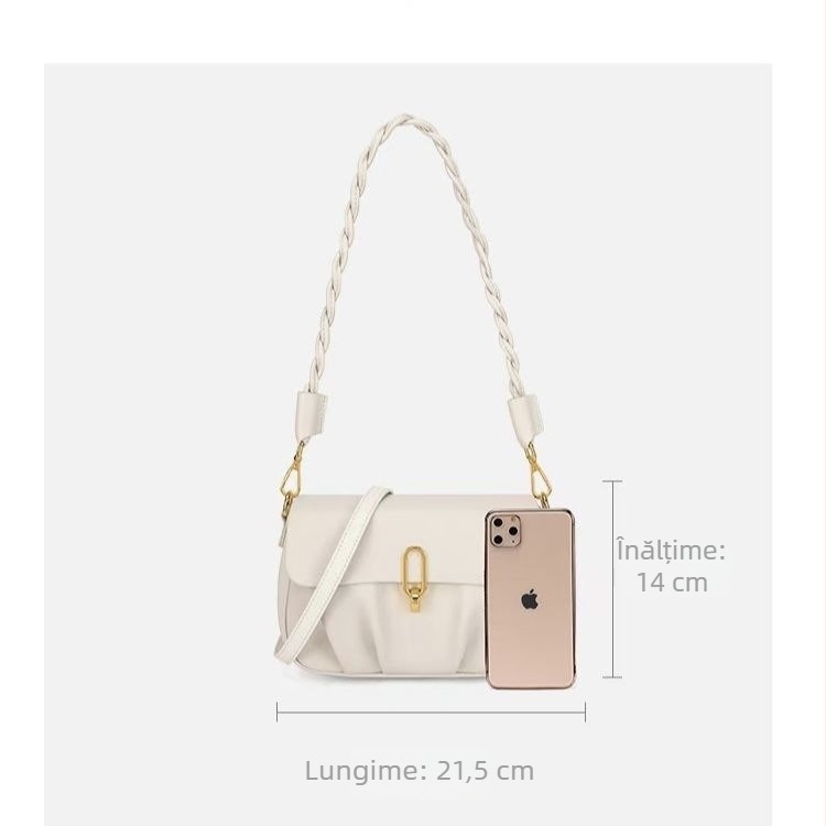 Geantă de damă nouă, lux pentru vară, geantă mică crossbody cu pliuri în stil noros