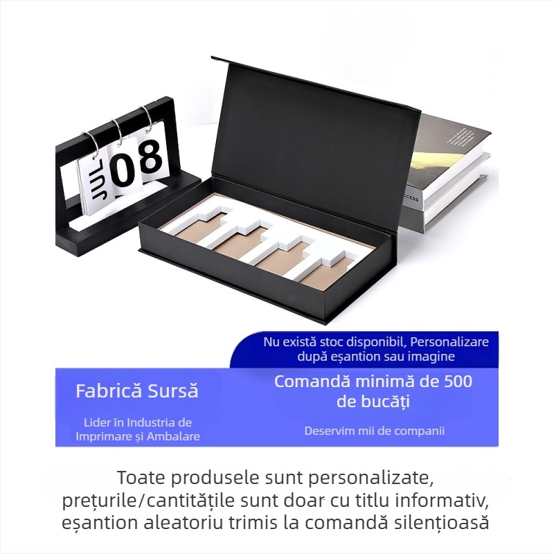 Guohao cutie cosmetică magnetică cu capac rabat, carton gri, cutie cadou în stil carte, ambalaj cosmetic personalizabil