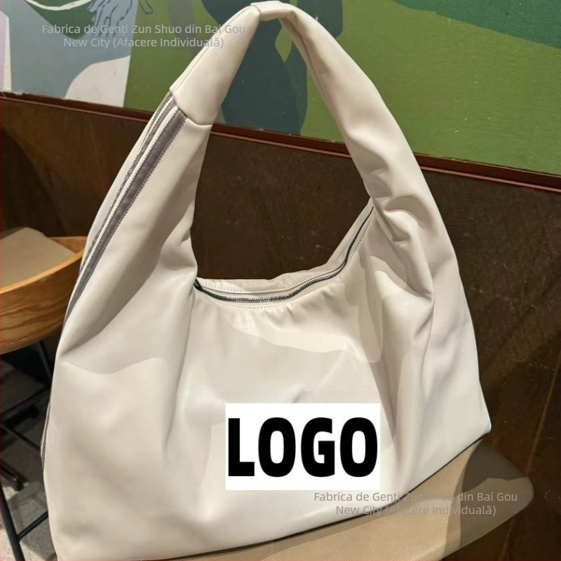 Geantă Tote pentru femei, capacitate mare, PU Cloud Tote, stil urban minimalist, formă de pernă, fermoar, purtare în mână sau pe umăr