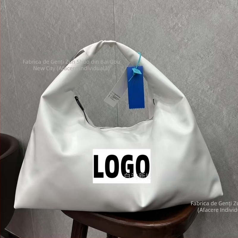 Geantă Tote pentru femei, capacitate mare, PU Cloud Tote, stil urban minimalist, formă de pernă, fermoar, purtare în mână sau pe umăr