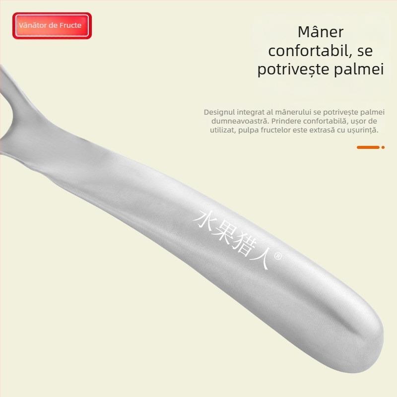 Cuțit din oțel inoxidabil, curbat, pentru deschiderea fructelor — instrument pentru scoaterea miezului și a sâmburilor