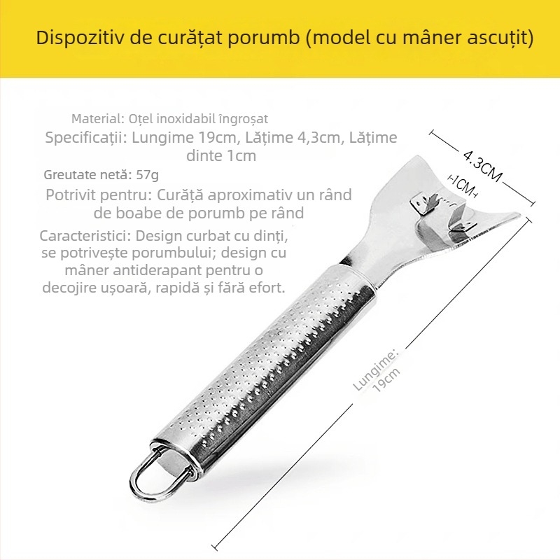 Curățător de porumb din oțel inoxidabil pentru bucătărie, eliminator de boabe