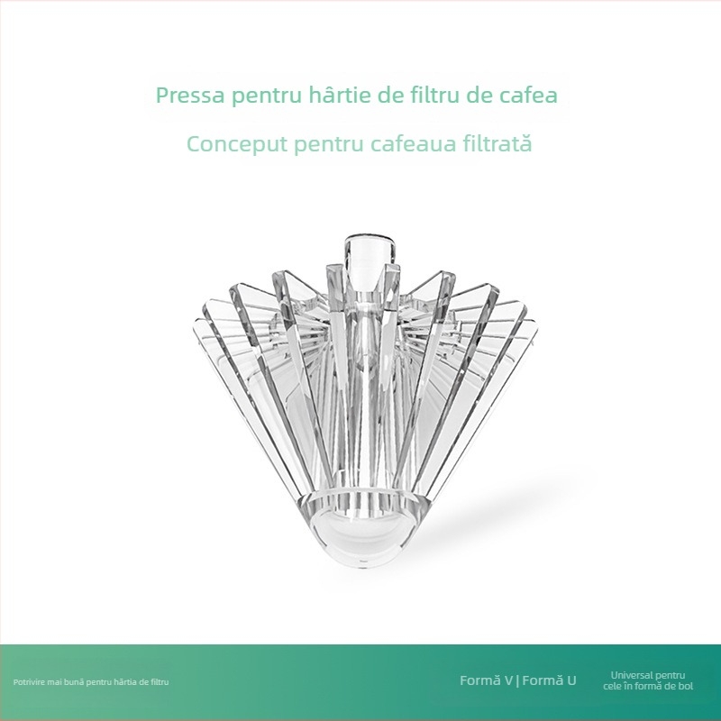 Presă pentru filtru de cafea pour-over V60, în formă U și V, tip bol universal