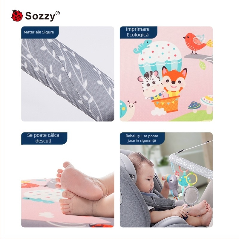 Sozzy pandant arc pentru nou-născut, jucărie liniștitoare pentru mașină și pătuț, jucărie educativă 0-1 ani