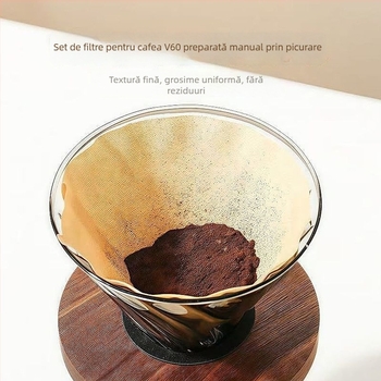 Hârtie de filtru pentru cafea în formă conică V60, pentru preparare manuală, de calitate alimentară
