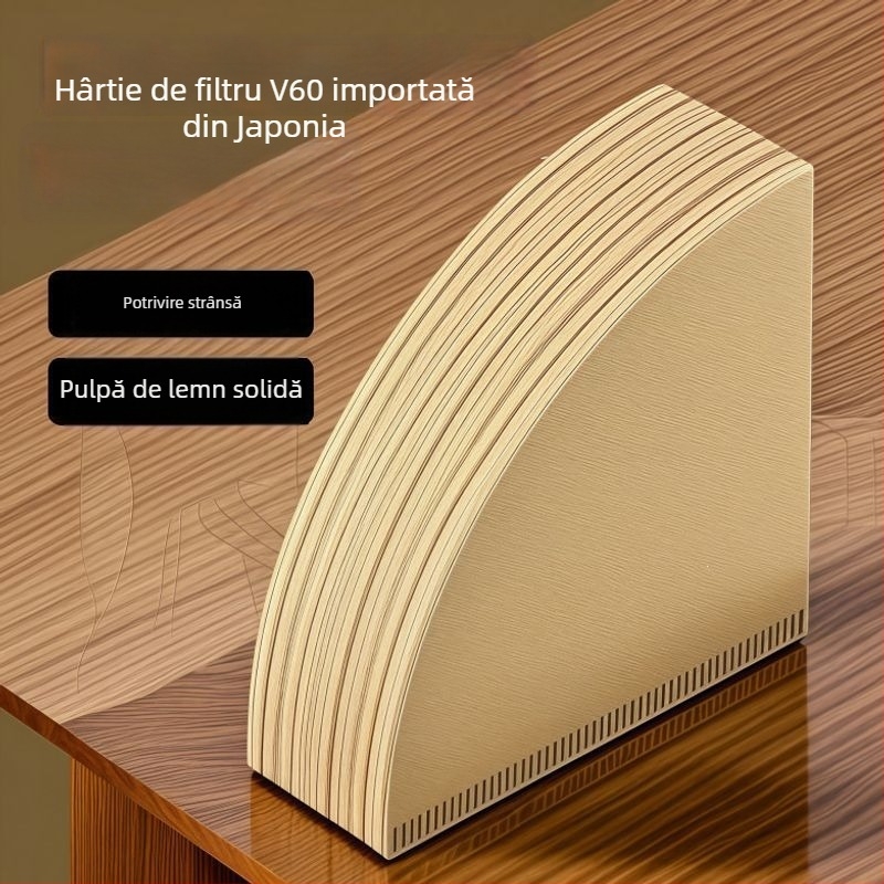 Hârtie de filtru pentru cafea în formă conică V60, pentru preparare manuală, de calitate alimentară