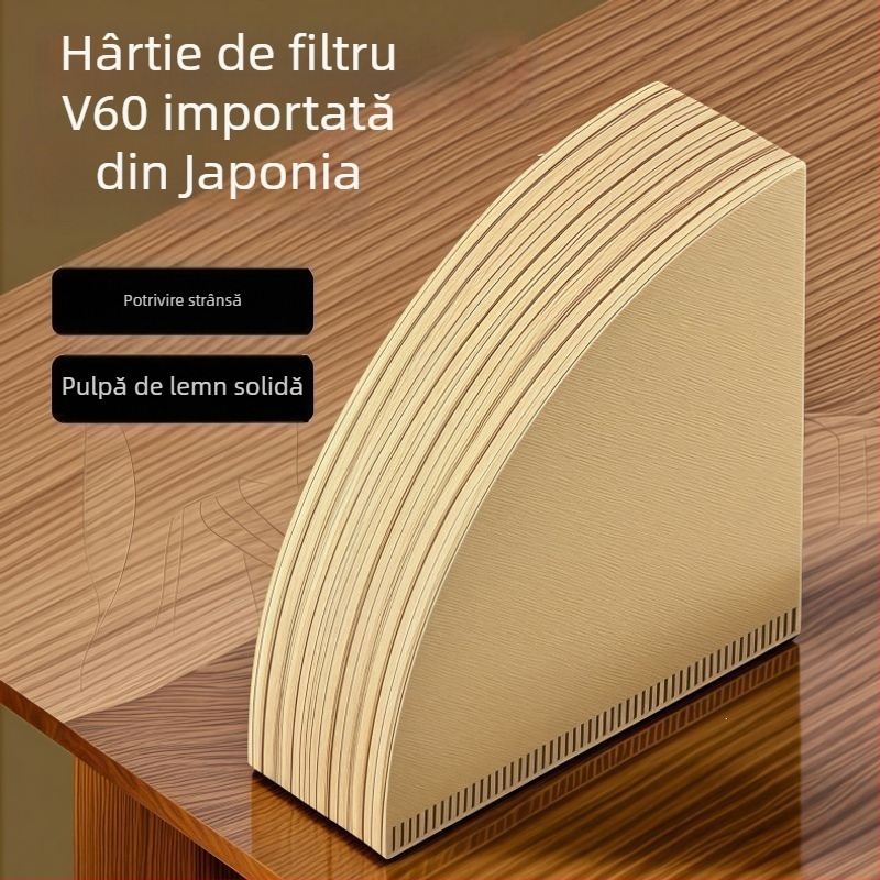 Hârtie de filtru pentru cafea în formă conică V60, pentru preparare manuală, de calitate alimentară