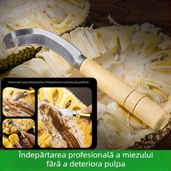Cuțit din oțel inoxidabil pentru scoaterea miezului de jackfruit, instrument cu dublă funcție pentru deschiderea fructelor