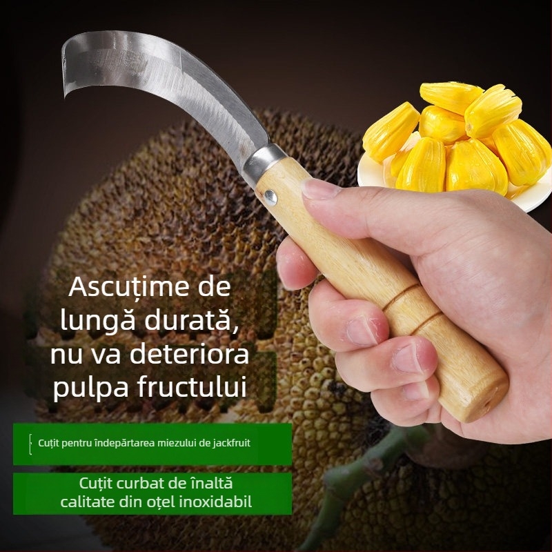 Cuțit din oțel inoxidabil pentru scoaterea miezului de jackfruit, instrument cu dublă funcție pentru deschiderea fructelor