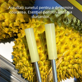 Instrument pentru deschiderea durianului, cu bețișor și clip