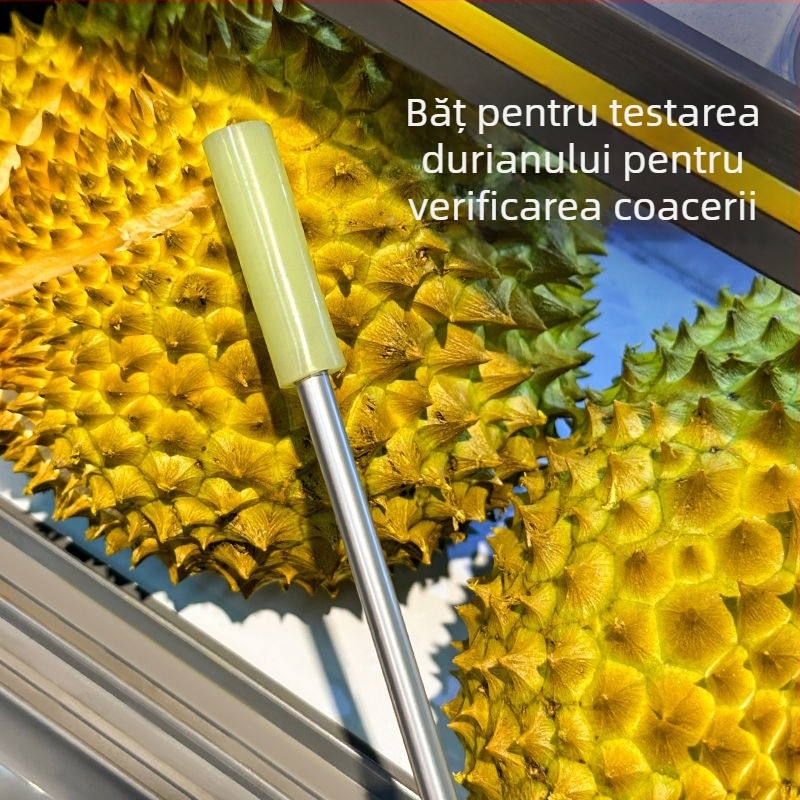 Instrument pentru deschiderea durianului, cu bețișor și clip