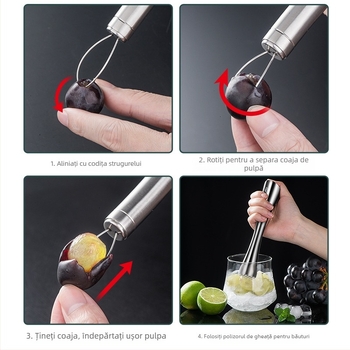 Unealtă de decojit struguri cu lamă dublă – pentru decojit fructe și tăierea cărnii