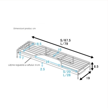 Raft din oțel inoxidabil, rezistent la temperaturi înalte, protecție împotriva stropilor de ulei, potrivit pentru aragaz cu gaz și plită cu inducție, compartiment de ventilație și organizator de condimente