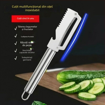 Curățător multifuncțional din oțel inoxidabil pentru curățare rapidă a fructelor și legumelor, ușor de utilizat, durabil, instrument practic de bucătărie
