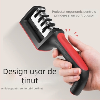 Ascuțitor de cuțite pentru uz casnic, piatră de ascuțit cu patru etape din oțel wolfram, instrument manual multifuncțional de ascuțire