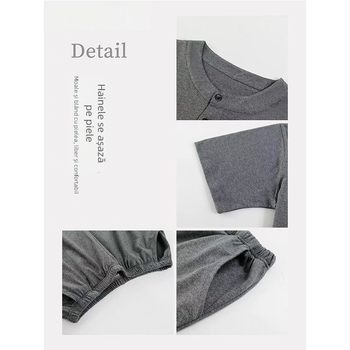 Set pijama bărbați vară 2026 – bumbac subțire, tricou cu mânecă scurtă și șort, confortabil pentru casă, potrivit și pentru exterior