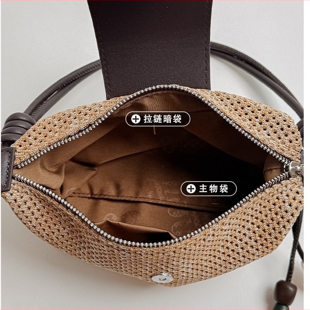 Geantă pentru femei din țesătură, design de nișă, Geantă Dumpling cu senzație de lux, stil coreean, geantă de umăr țesută, crossbody casual pentru utilizare zilnică