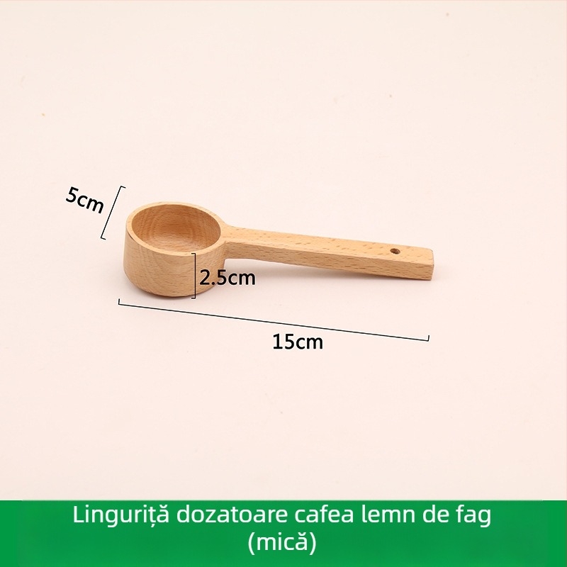 Lingură de măsurare din lemn european pentru boabe de cafea, lingură de supă din lemn, lingură pentru sare și pulberi