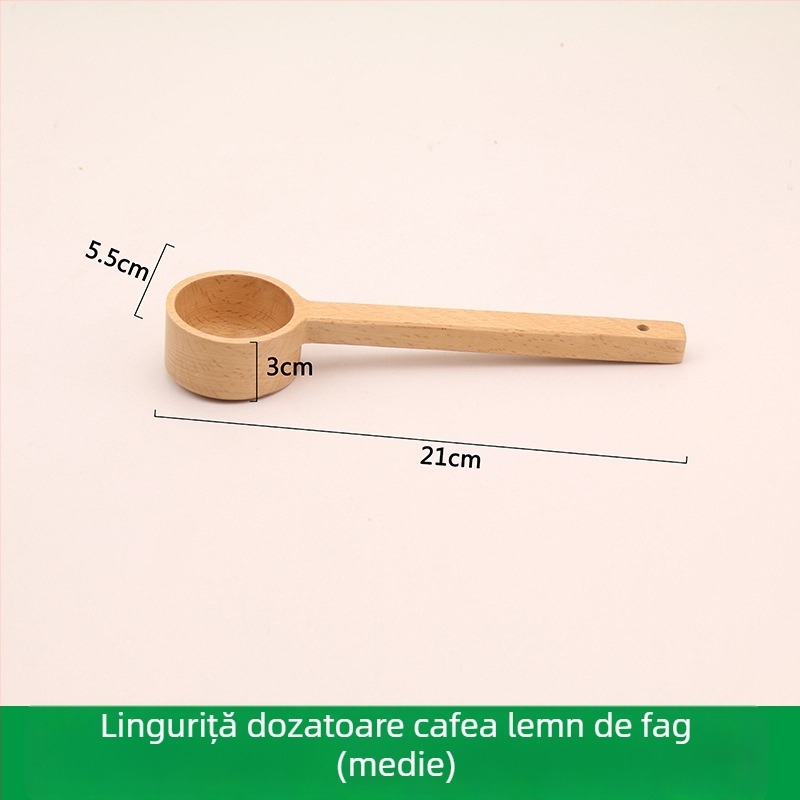 Lingură de măsurare din lemn european pentru boabe de cafea, lingură de supă din lemn, lingură pentru sare și pulberi