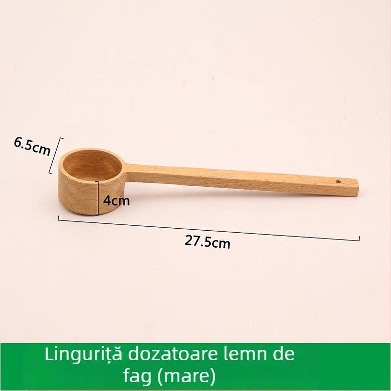 Lingură de măsurare din lemn european pentru boabe de cafea, lingură de supă din lemn, lingură pentru sare și pulberi
