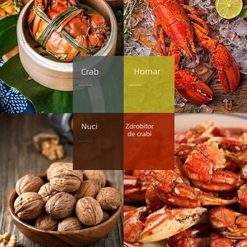 Clip de crab din aliaj de zinc și deschizător de nuci – unelte de bucătărie pentru crab, homar, creveți și nuci