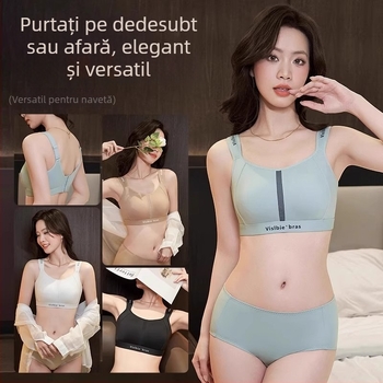 Sutien fără cusături, model sport, reglabil, ușor și respirabil, fără sârmă, pentru busturi mari, mărime mare, vară, care face bustul să pară mai mic.