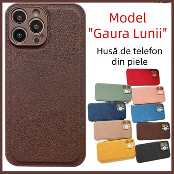 Husa minimalistă, într-o culoare solidă, mată, pentru iPhone 15 Pro, cu textură crater
