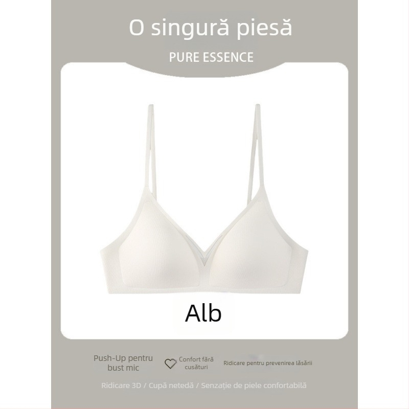 Sutien fără cusături pentru sân mic, efect push-up, bretele încrucișate, spate deschis, confortabil, cu cupă netedă