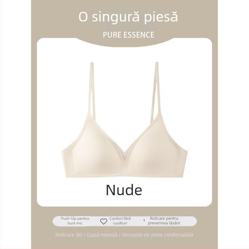 Sutien fără cusături pentru sân mic, efect push-up, bretele încrucișate, spate deschis, confortabil, cu cupă netedă