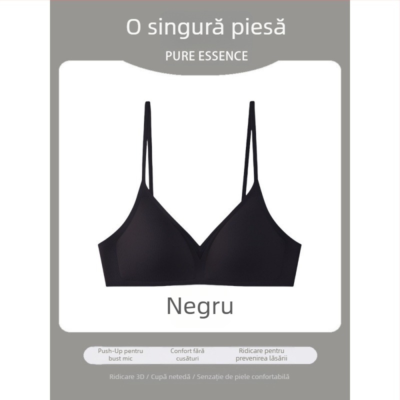 Sutien fără cusături pentru sân mic, efect push-up, bretele încrucișate, spate deschis, confortabil, cu cupă netedă