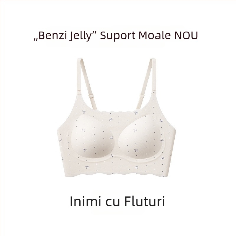 Sutien fără cusături, cu model floral, susținere moale, cupă completă, cupe din bumbac respirabile