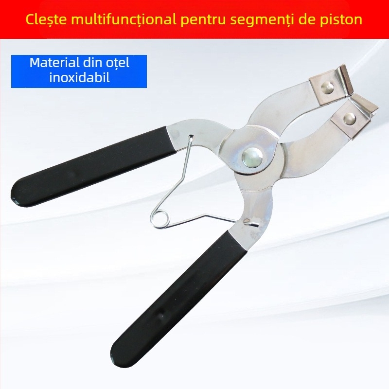 Unealtă pentru comprimarea inelului de piston cu clemă încorporată pentru montaj și demontaj piston