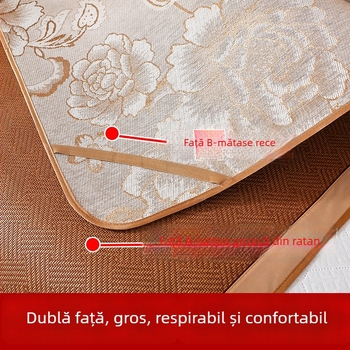 Covoraș pliabil din ratan pentru cămine studențești, dimensiune 0.9 m × 0.8 m; pentru uz casnic 1.5 m × 1.8 m