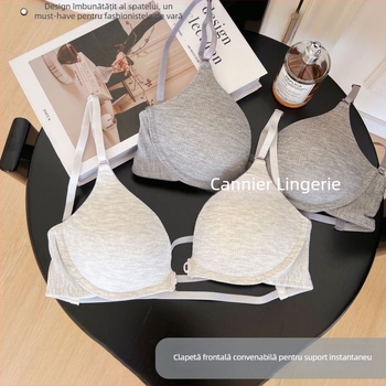 Sutien cu închidere frontală, push-up, fără sârmă, confortabil, pentru sâni mici
