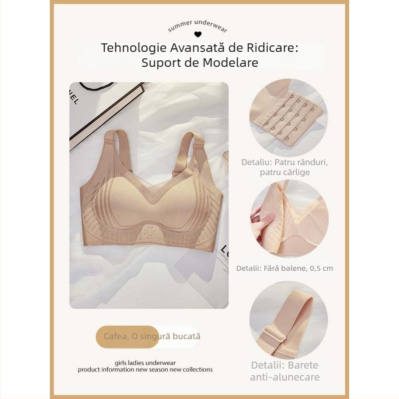  Sutien Pilates cu susținere reglabilă, fără cusături vizibile, respirabil, cupă subțire, suport moale