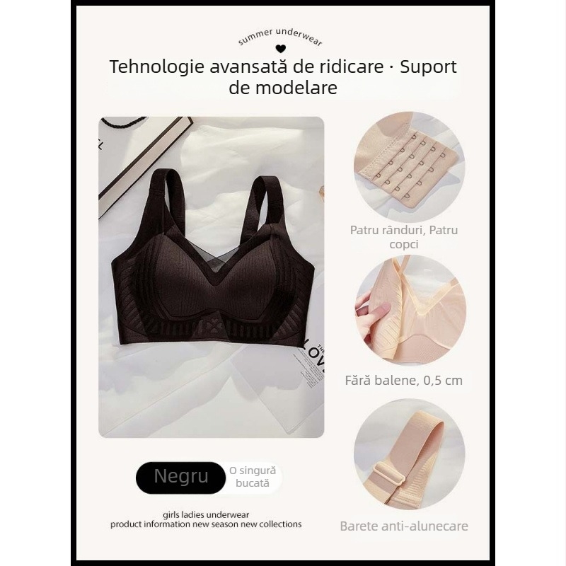  Sutien Pilates cu susținere reglabilă, fără cusături vizibile, respirabil, cupă subțire, suport moale