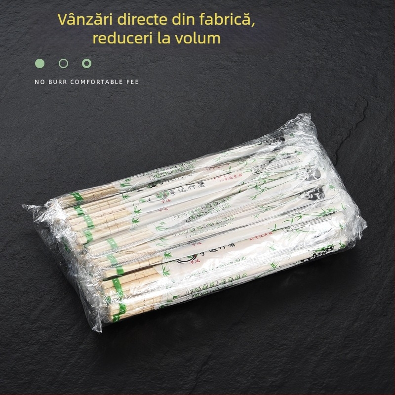 Bețișoare de bambus de unică folosință, ambalate individual, cu scobitori, 50 perechi pe ambalaj