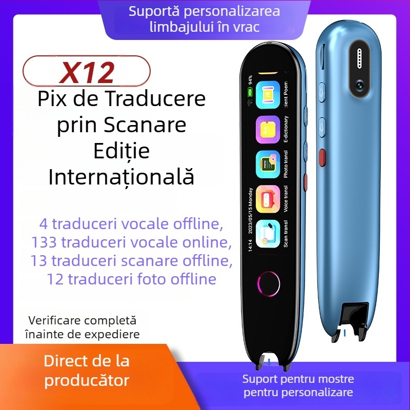 Pena de traducere inteligentă – Ediție internațională cu scanare și traducere offline, dicționar electronic multilingv (chineză, engleză, japoneză, coreeană)