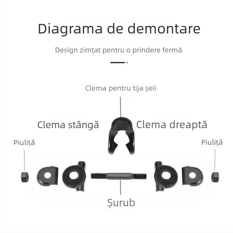 Colier de șa pentru bicicletă de munte, cu șurub și conector de transformare