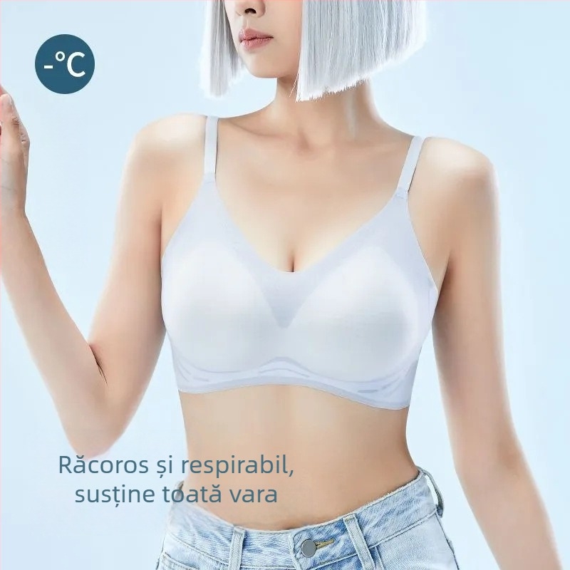 Sutien fără cusături pentru femei, ultra-subțire, adunare a sânilor laterali, previne lăsarea, respirabil și confortabil, spate sport funcțional.